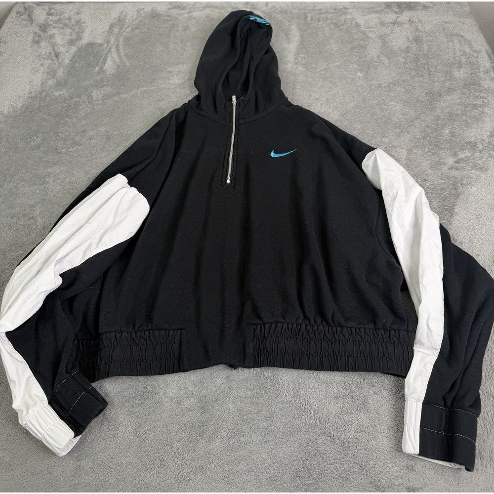 Nike Women's NSW Icon Clash Cropped Hoodie Size XL Black